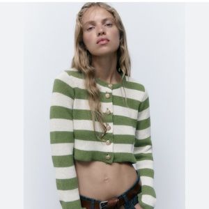 Zara knit striped cardigan M jacket